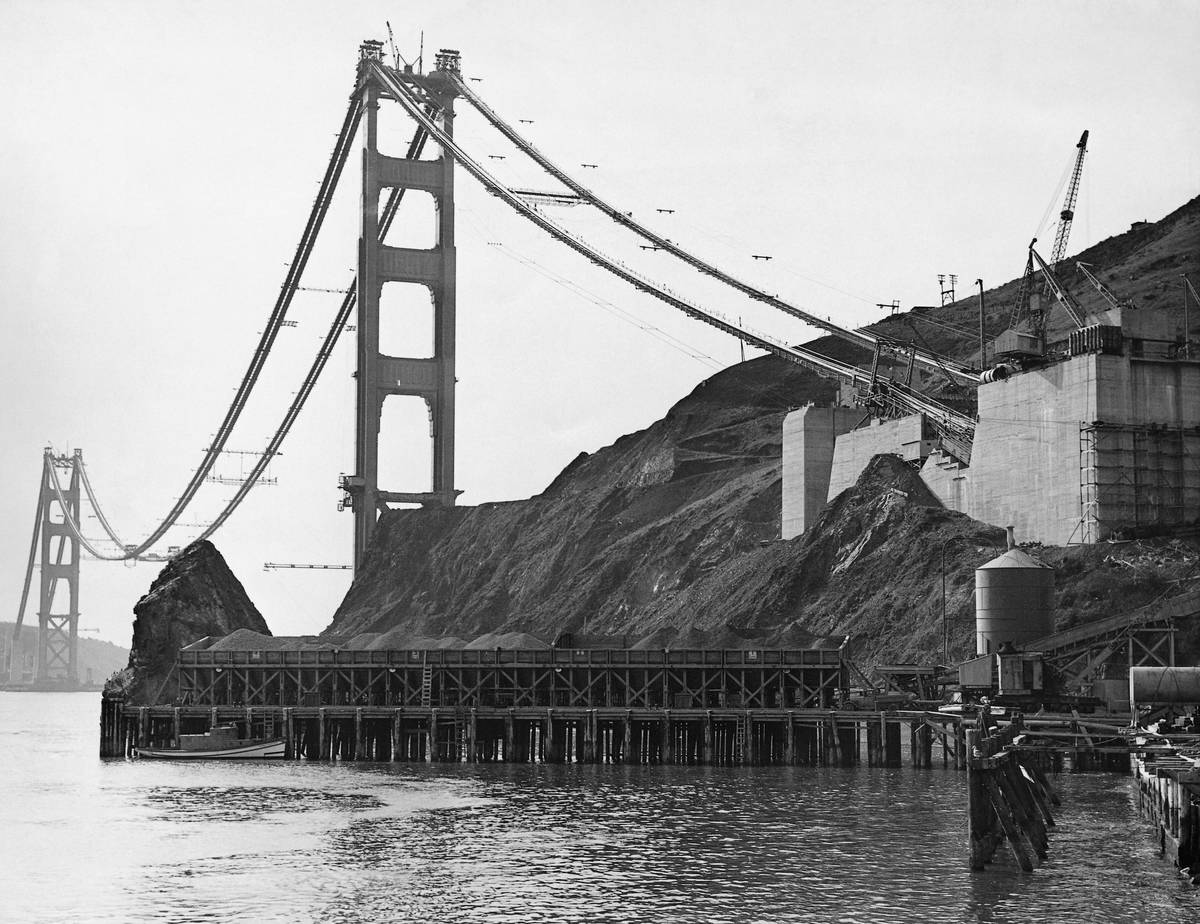 Golden Gate Bridge Under Construction