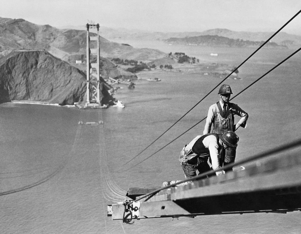 Worker Constructing a Catwalk