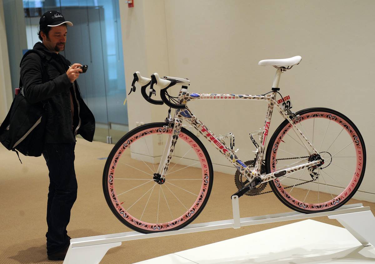 A Trek Madone bicycle, decorated by Engl