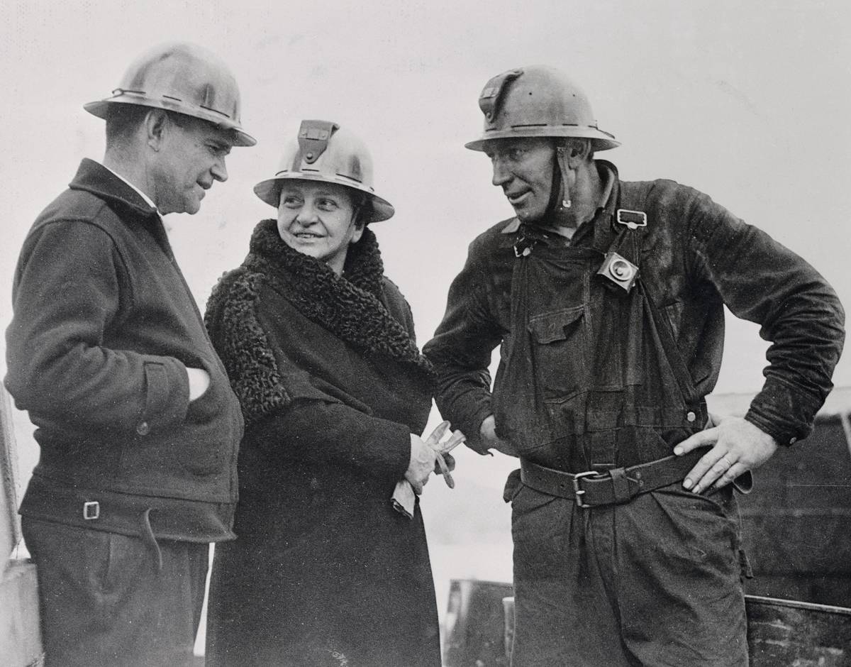 Labor Secratery Frances Perkins Visits Golden Gate Bridge Construction