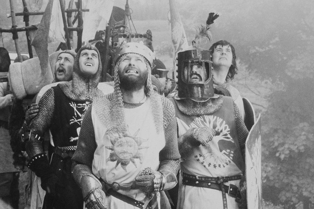 comedians from monty python in a still from monty python and the holy grail