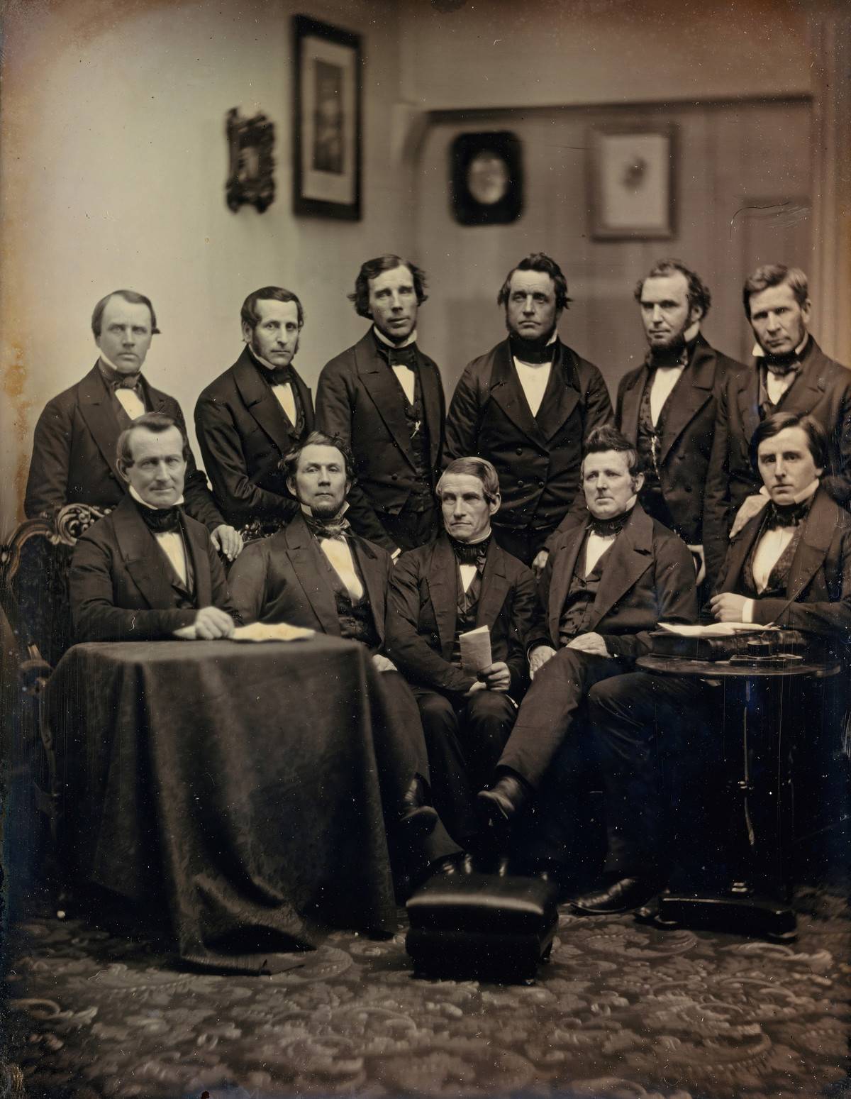 Several lawyers are photographed in 1850.
