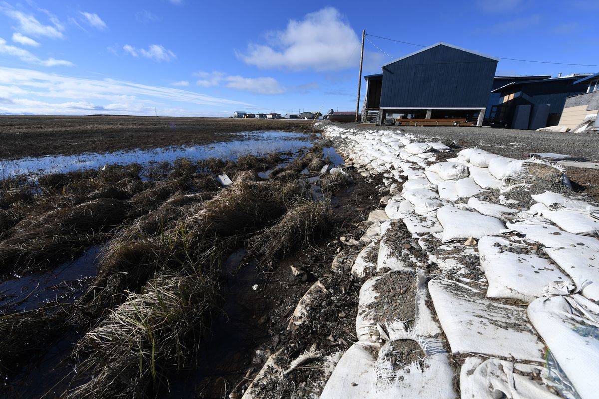 On the left, melted permafrost has destroyed the ground's structure.