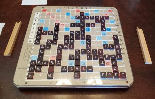 old scrabble board