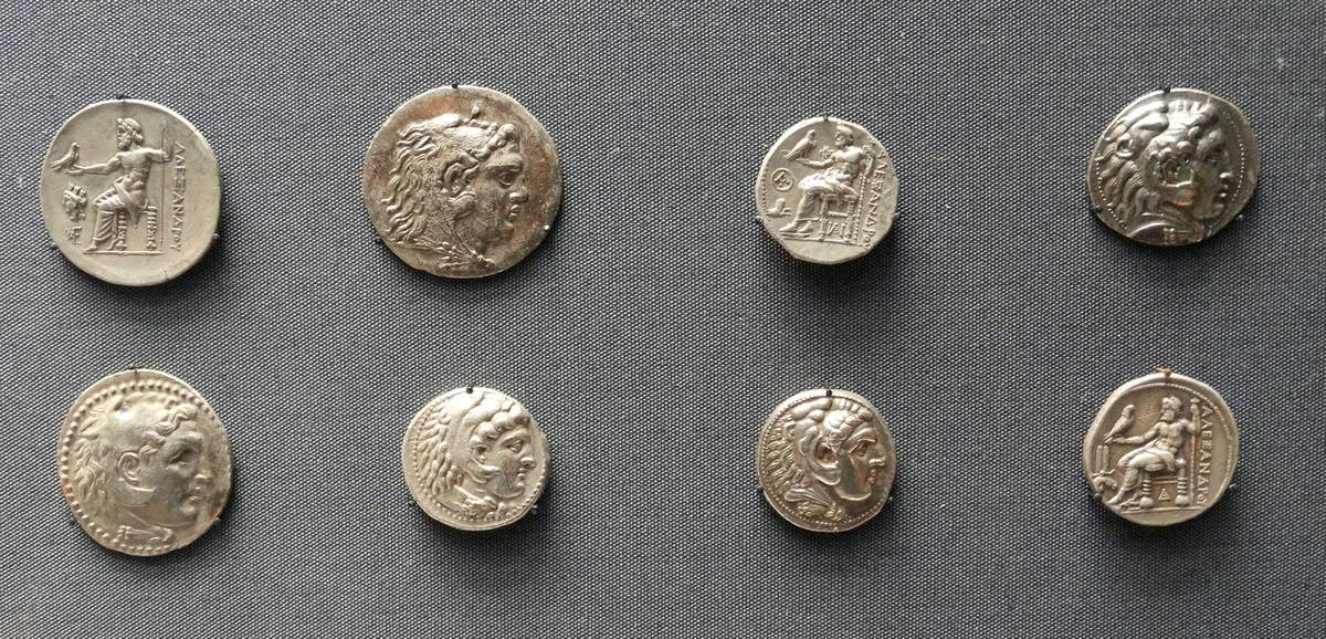 These ancient coins are from the reign of Alexander the Great.