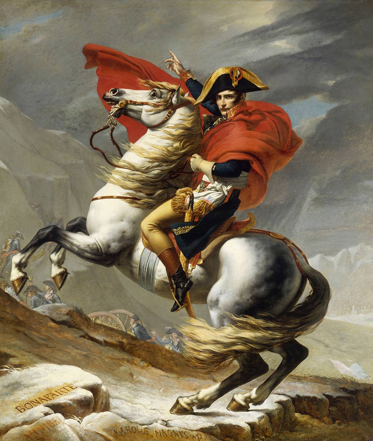 In this 1802 painting, Napoleon rides Marengo.