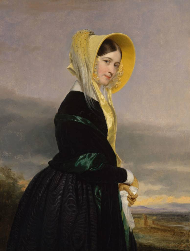 painting of a girl in a bonnet from 1842