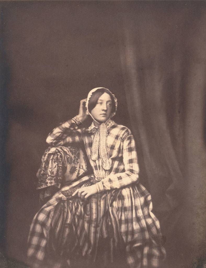 woman pictured wearing a bonnet in 1849