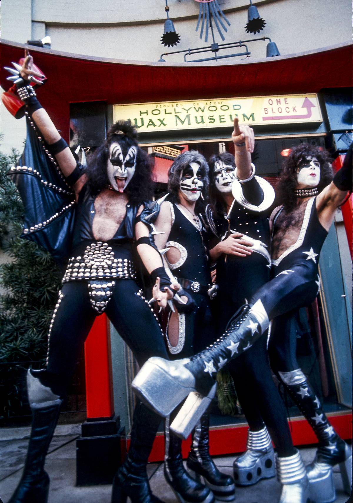 Guitar Paul Stanley, Drummer Peter Cris, Bass Player Gene Simmons, Guitar Ace Frehley, Of Rock Band “Kiss”