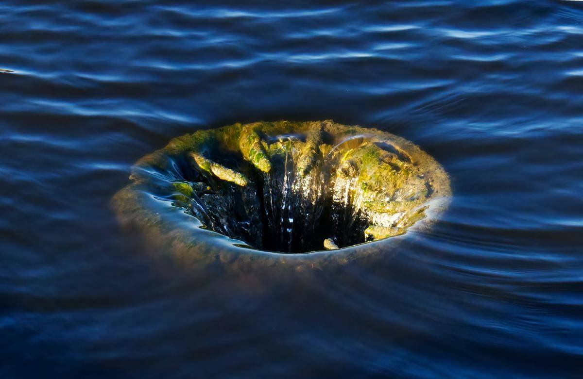 sinkhole draining water