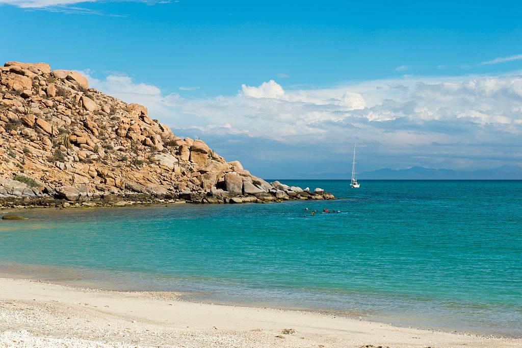 shot of the beach in mexico