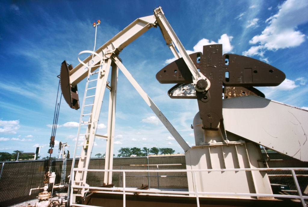 Oilfield pump in Oklahoma, USA