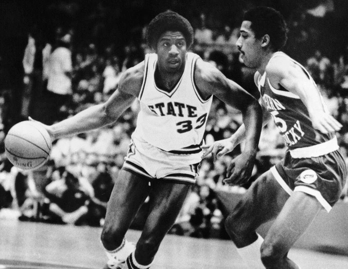 Magic Johnson in College Basketball Action