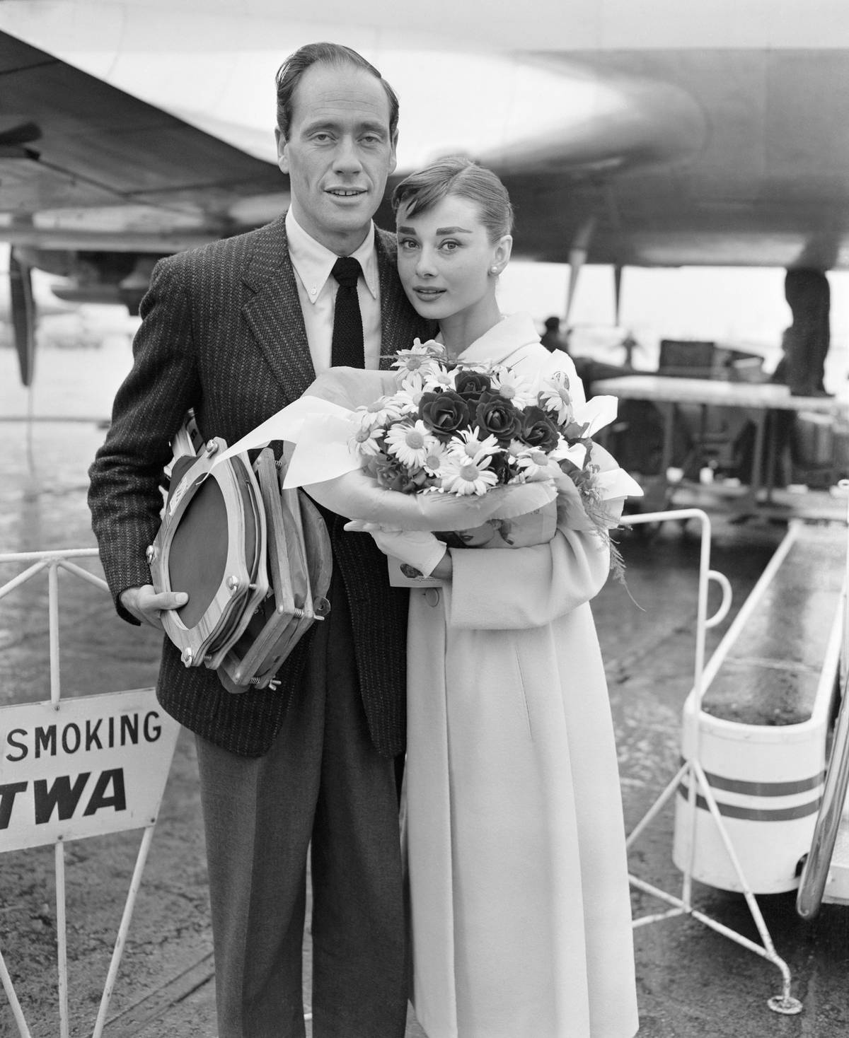 Mel Ferrer and Audrey Hepburn in Paris