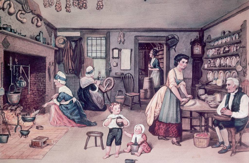 Interior of a colonial kitchen