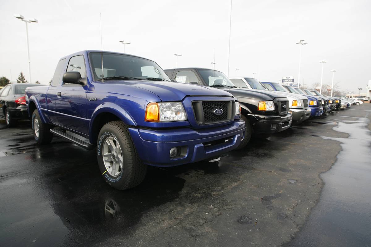 Ford Ranger pickup trucks are seen at a dealership in northw