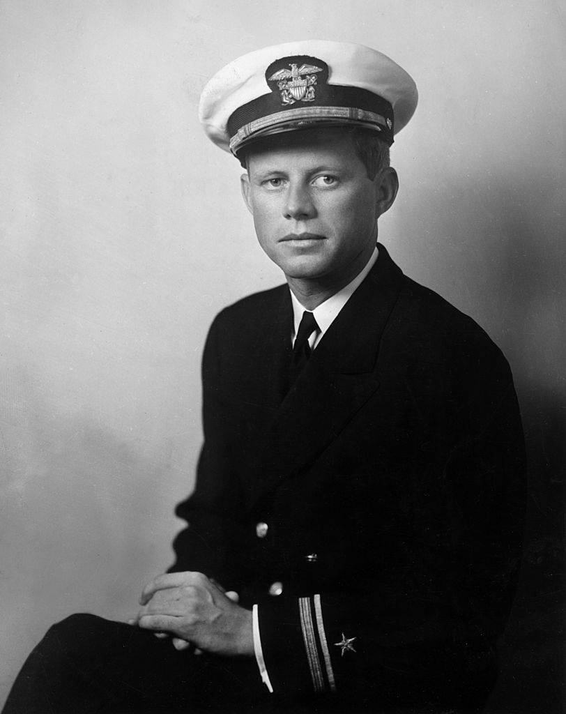 jfk wearing his navy uniform