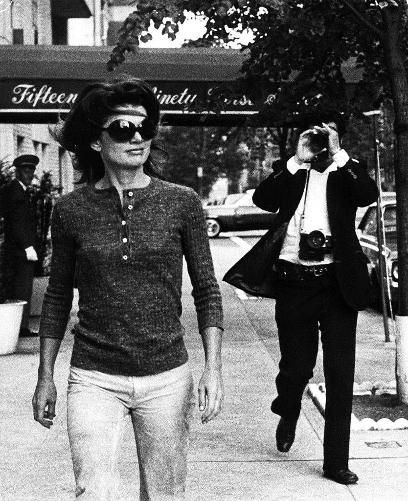 Jackie Onassis and photographer Ron Galella on October 7, 1971