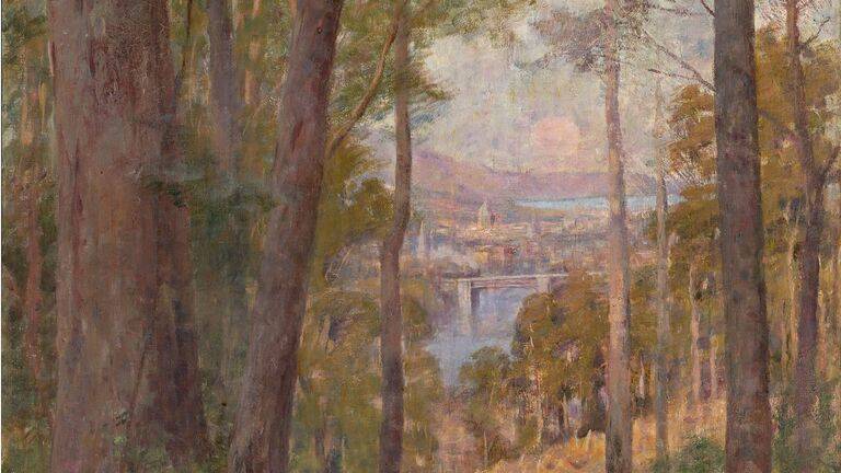 the pioneer painting with melbourne in the background