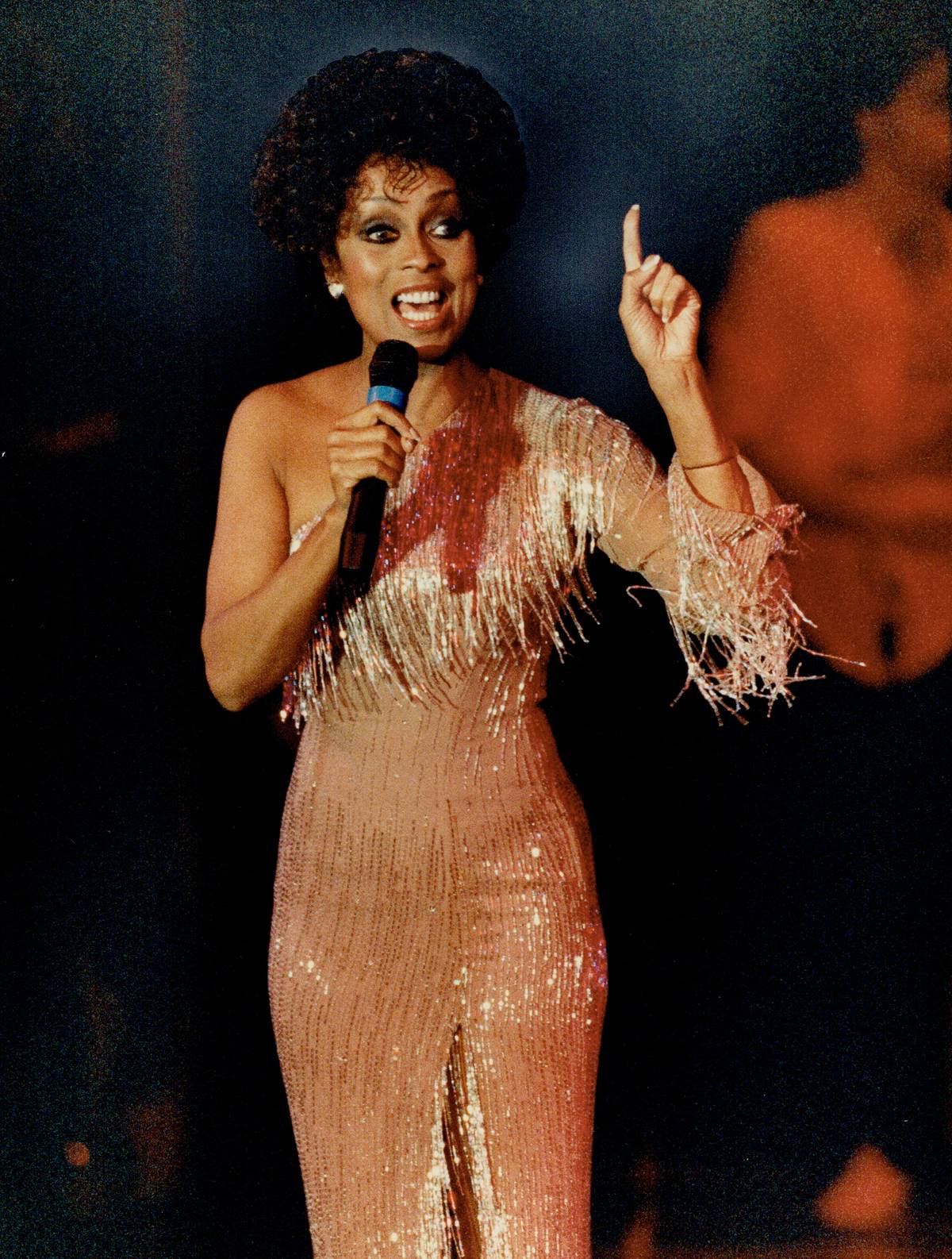 A sparkling act. Dancer/singer Lola Falana kicked up her heels with a sparkling performance for her