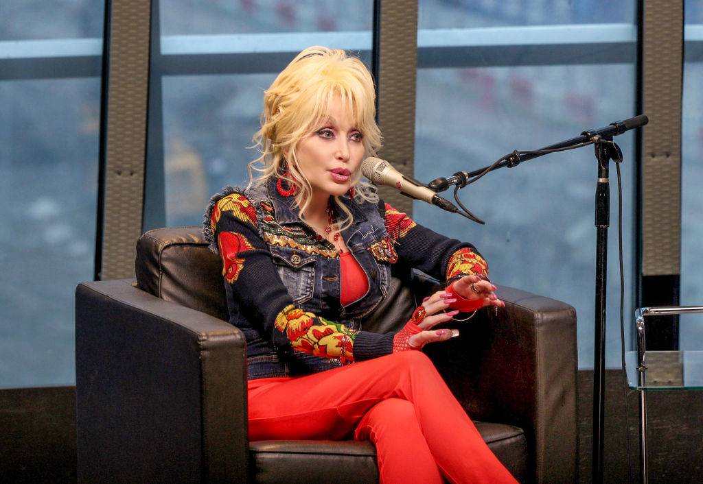 Dolly Parton speaking during a radio show