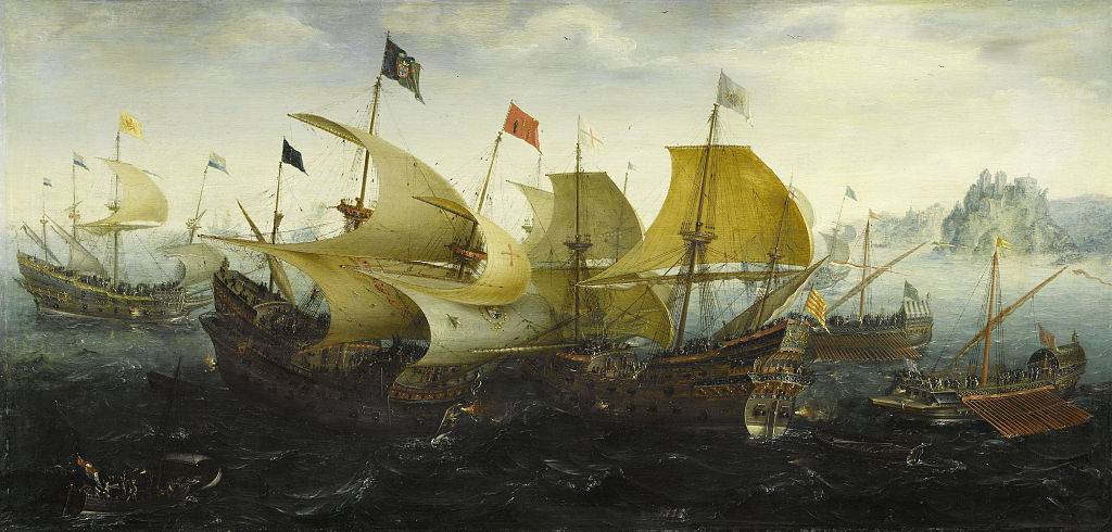 Battle of Cadiz (Dutch and English Ships Attack the Spanish Armada)
