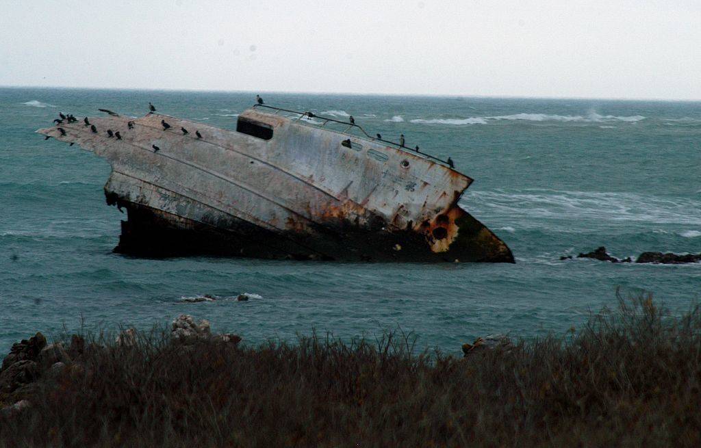 shipwreck in the ocean