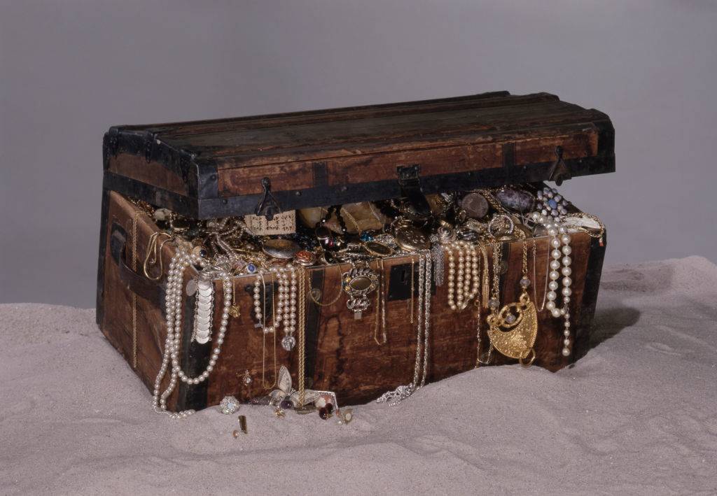 treasure chest with jewelry