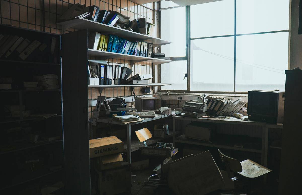 Messy study room office space