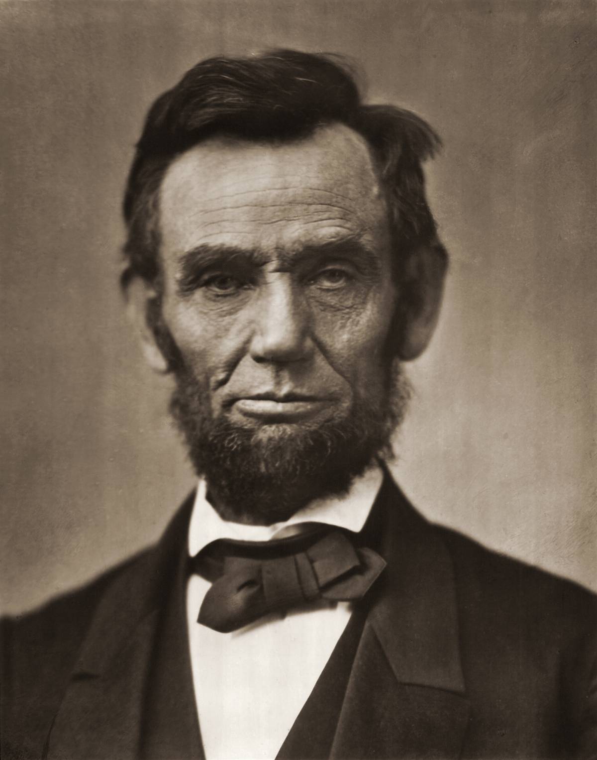 Abraham Lincoln in black and white portrait image