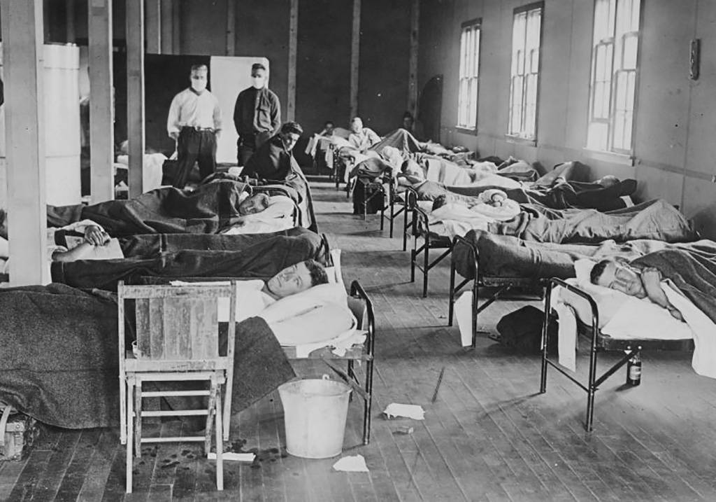 Vintage picture of a flu hospital