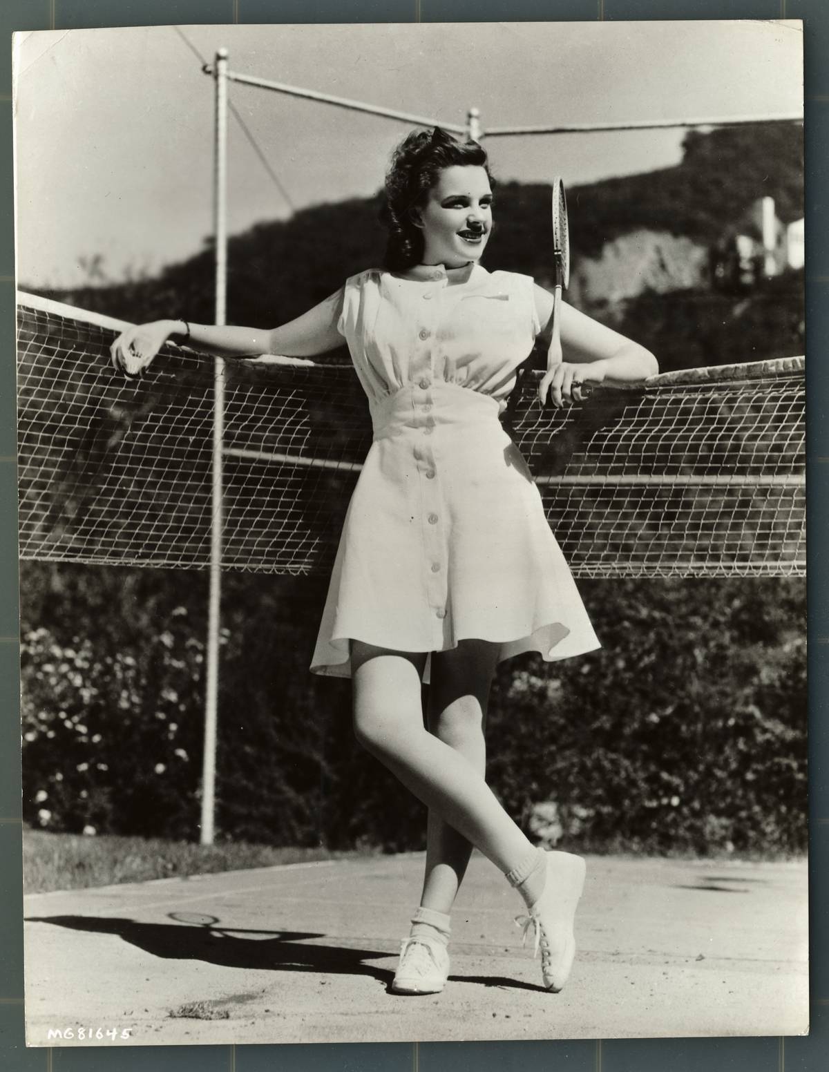 Judy Garland on Tennis Court