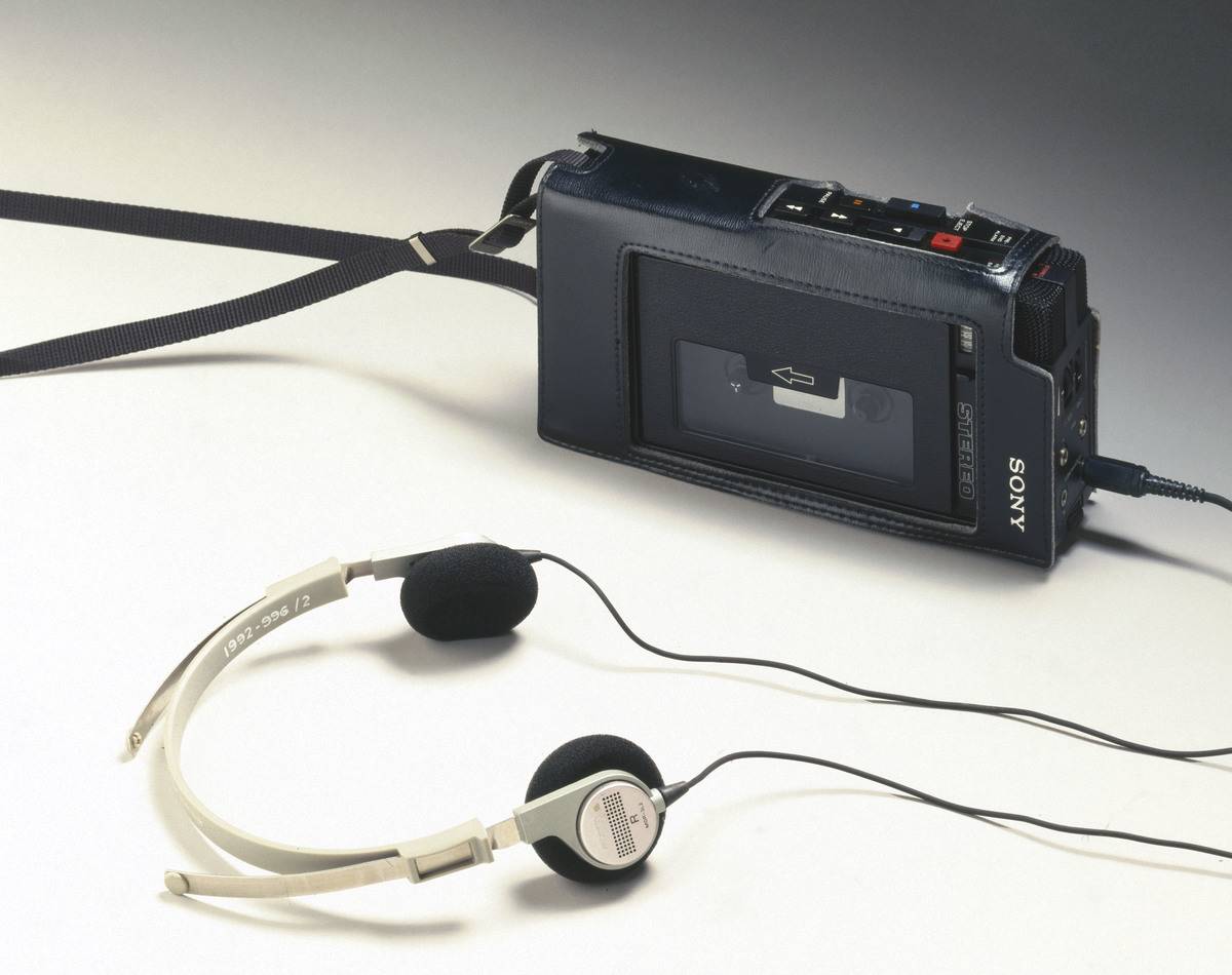 The original 'Walkman', model TCS 300, made by Sony of Japan, circa 1980. The TCS 300 was the first personal stereo cassette recorder manufactured by Sony.