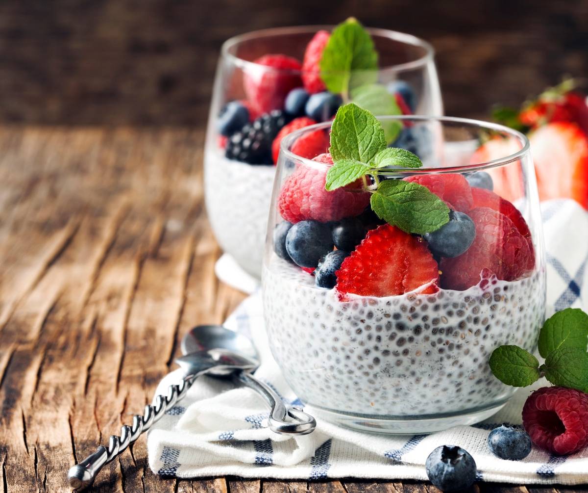 pudim de sementes de chia