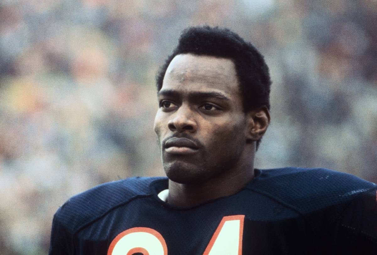 Walter Payton staring into the horizon serious