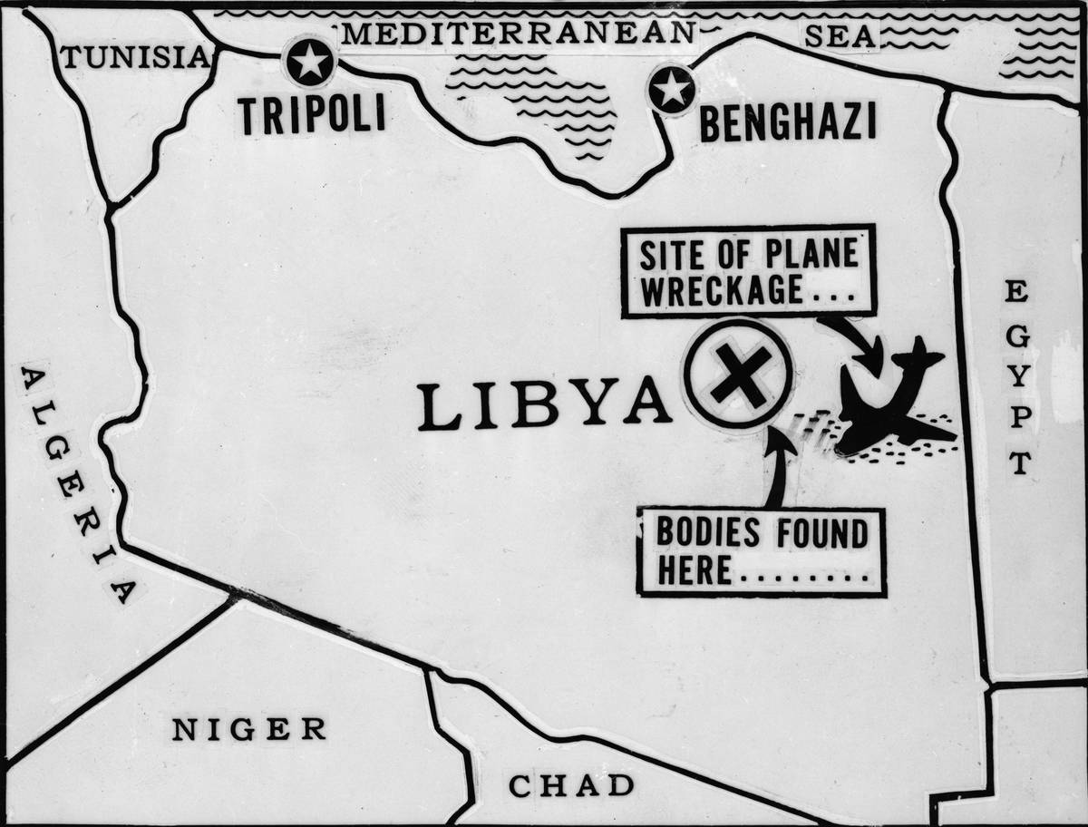 Map Showing Site of WWII Plane Crash