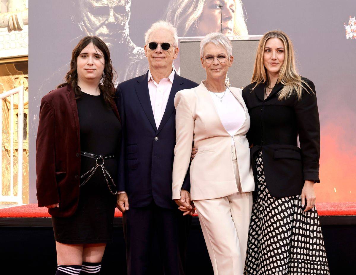 Jamie Lee Curtis Hand And Footprint In Cement Ceremony At TCL Chinese Theatre