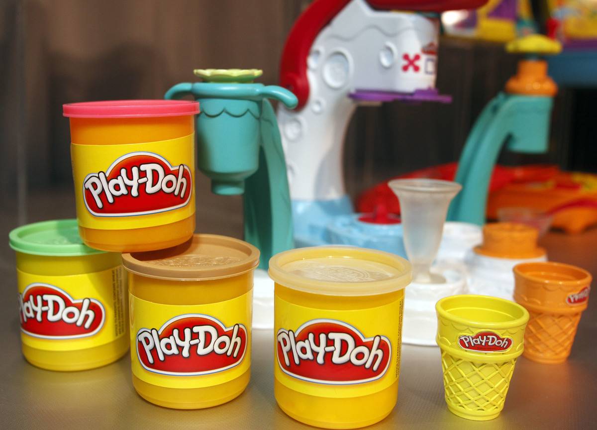 A Hasbro Inc. Play-Doh set is displayed at the Hasbro New Yo