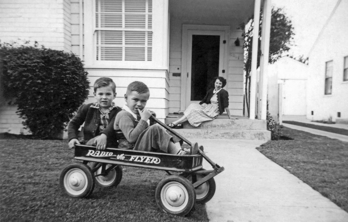 Boys With A Radio Flyer Wagon
