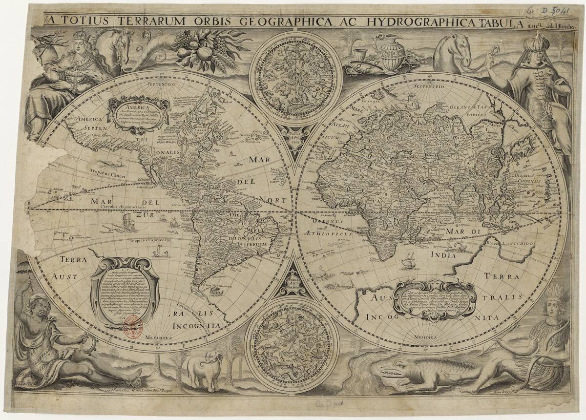 Nova totius terrarum orbis geographica ac hydrographica tabula (Map of the world), 1631. Found in the collection of the Bibliothèque Nationale de France.