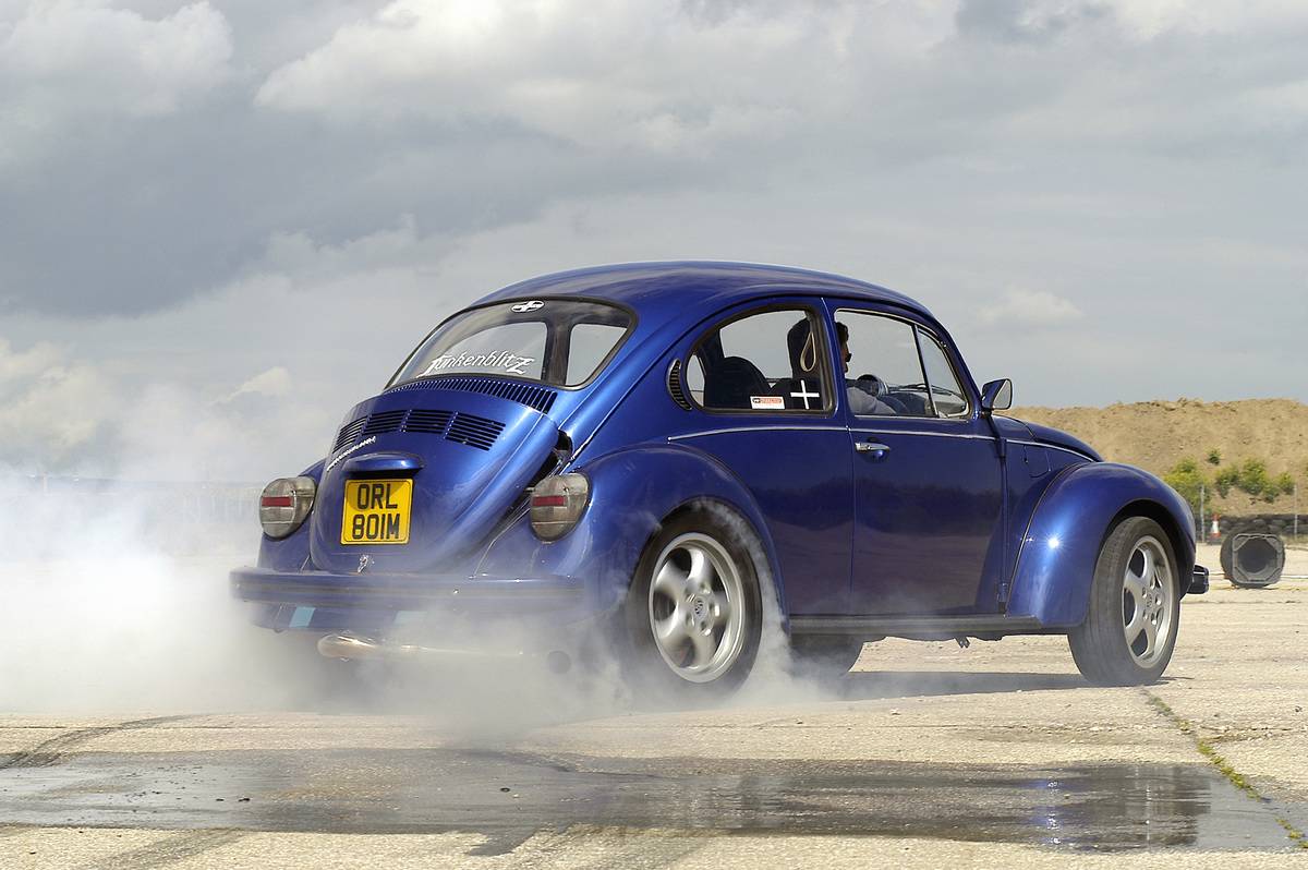 VW Beetle Burning out