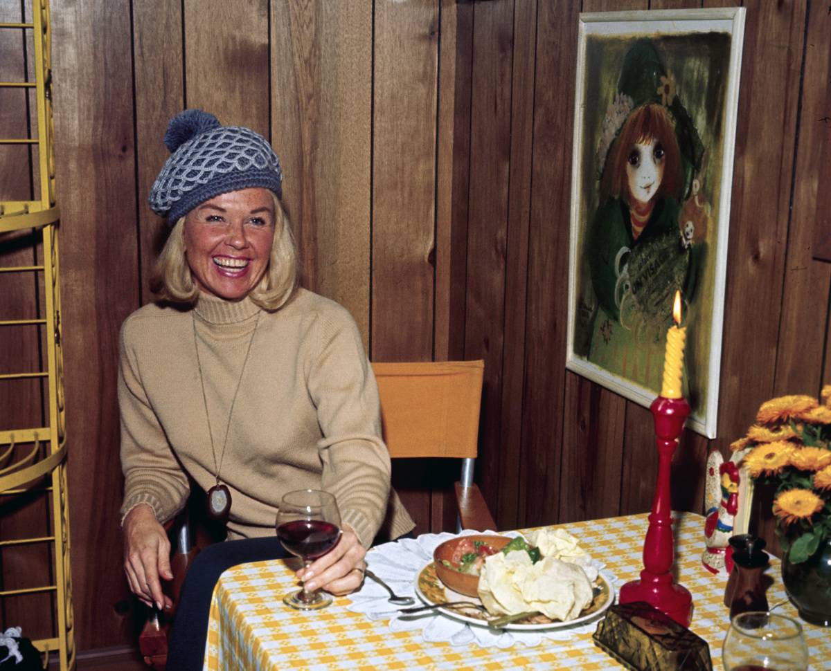 Actress Doris Day Having Lunch