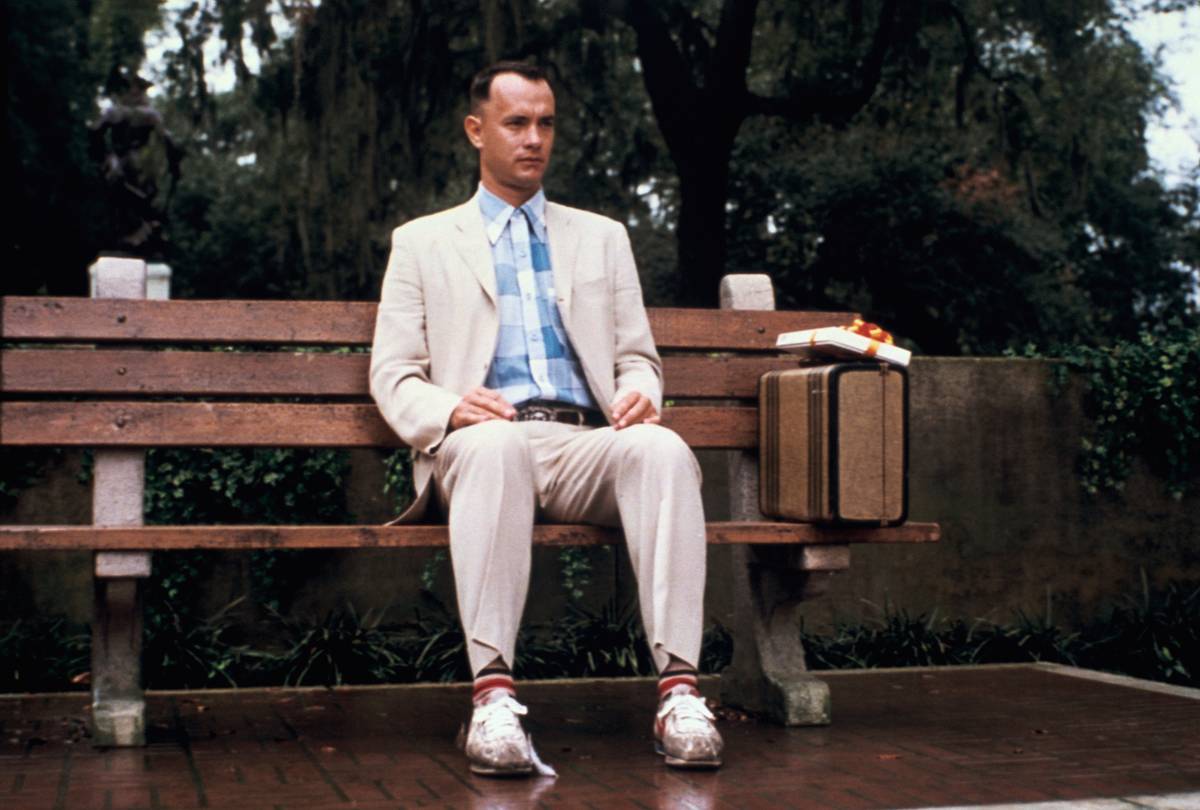man on a bench