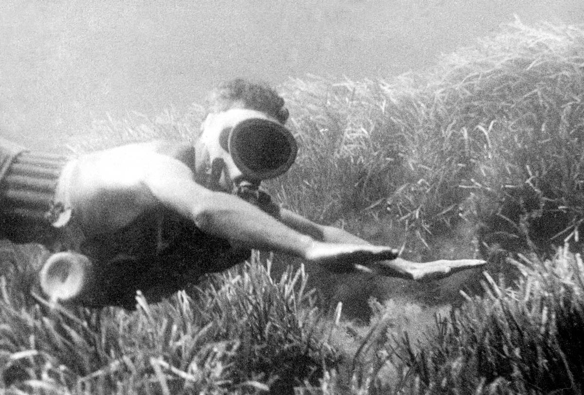 Underwater fishing. 1945-48