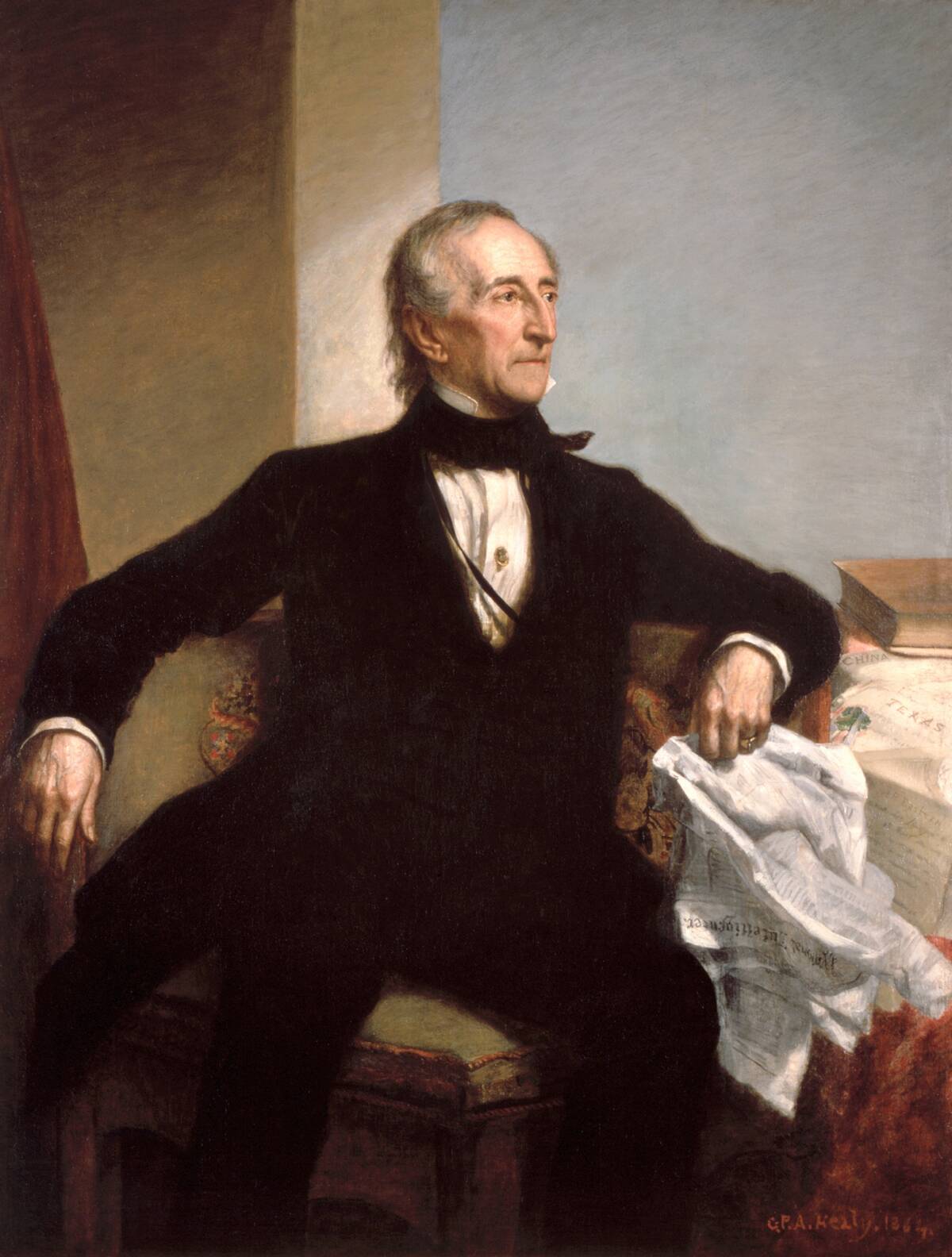 Official portrait of President John Tyler by George PA Healy (American, 1813 - 1894); oil on canvas, 1859.