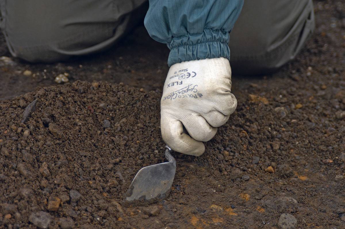 Archaeological dig prior to property development, UK