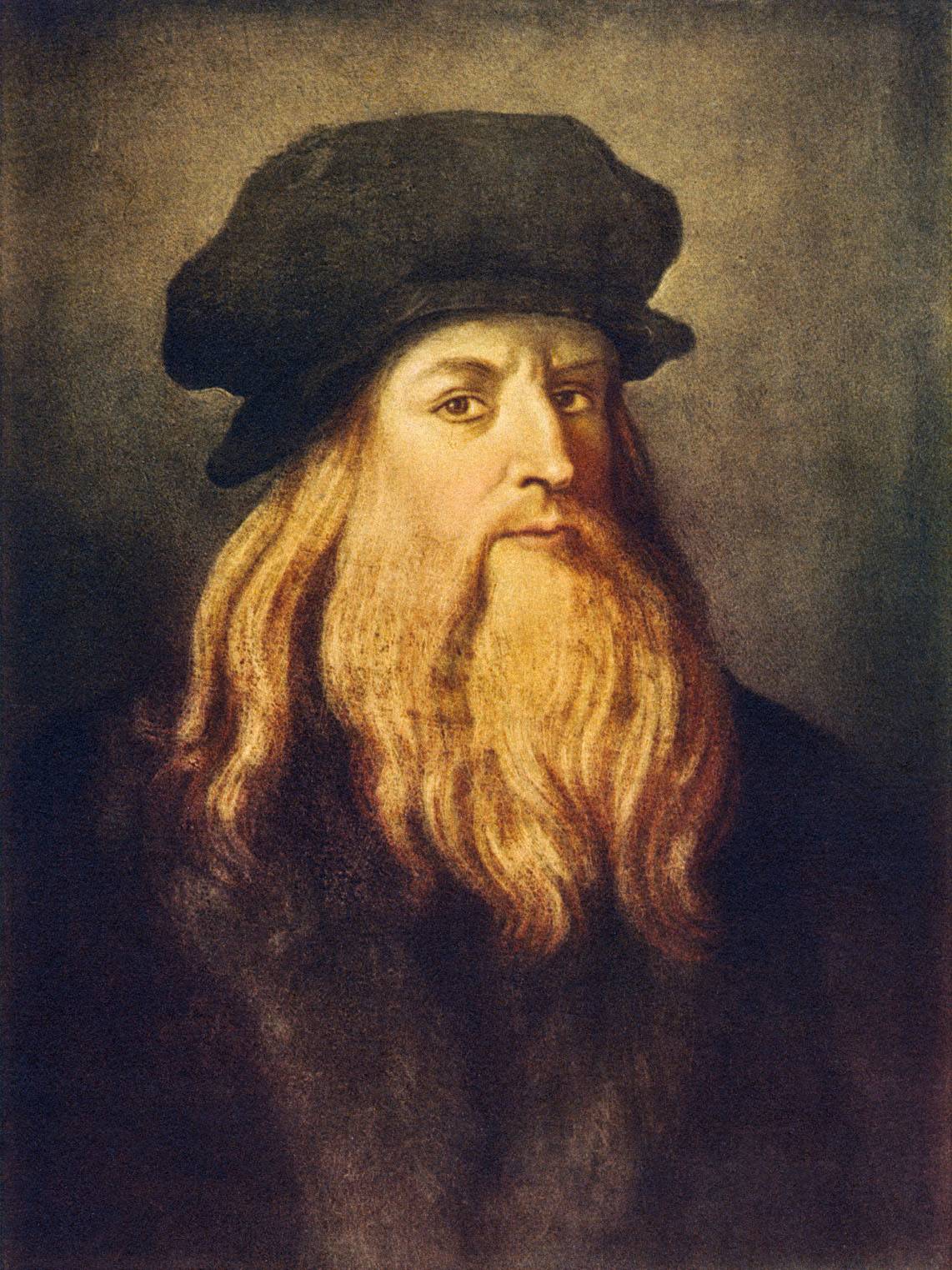 Leonardo da Vinci - self portrait of the Italian Renaissance painter, sculptor, writer, scientist, architect and engineer.