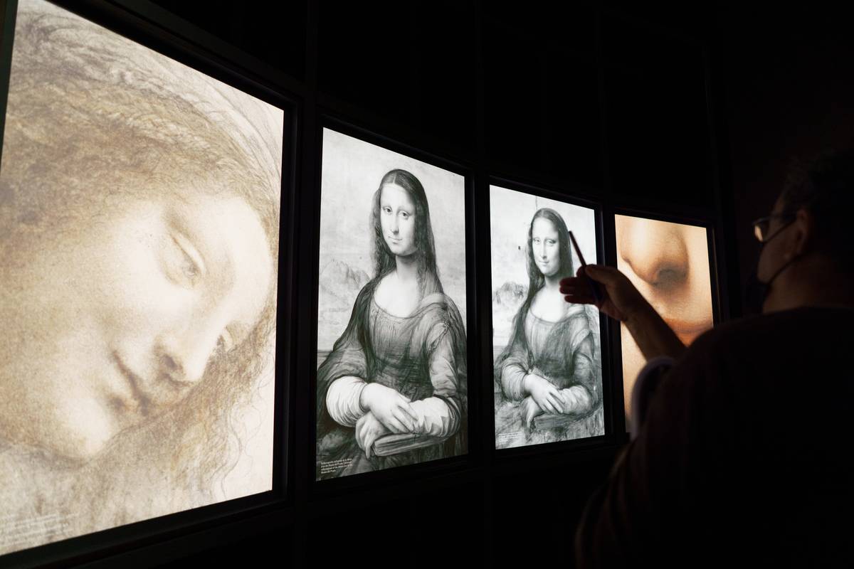 Paintings of Mona Lisa seen during the Presentation of the...