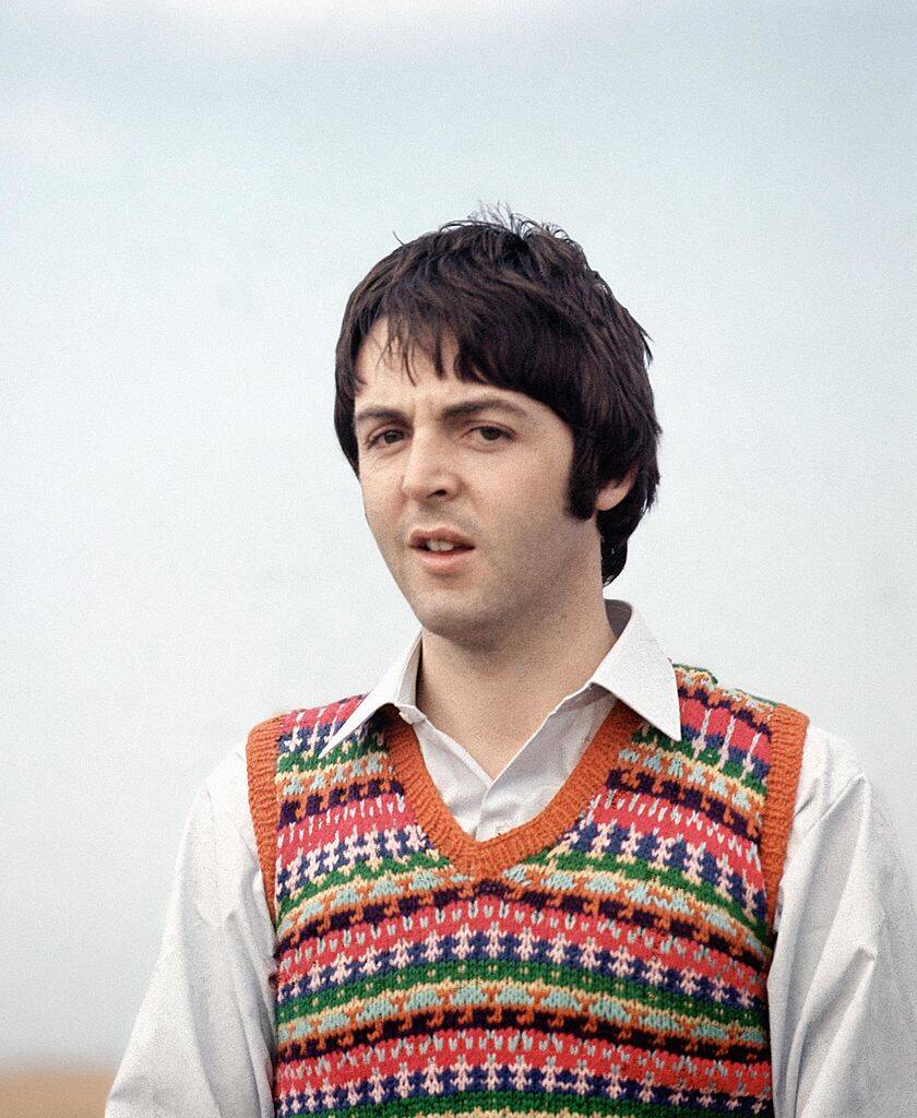 paul mccartney wearing a sweater vest in 1967