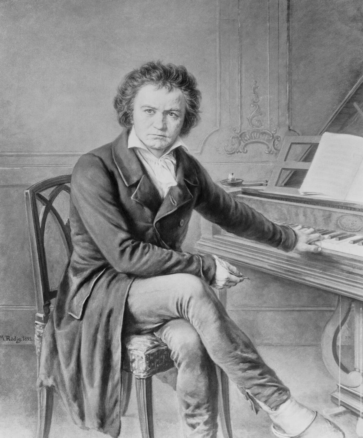 Portrait of [redacted] Posing at Piano